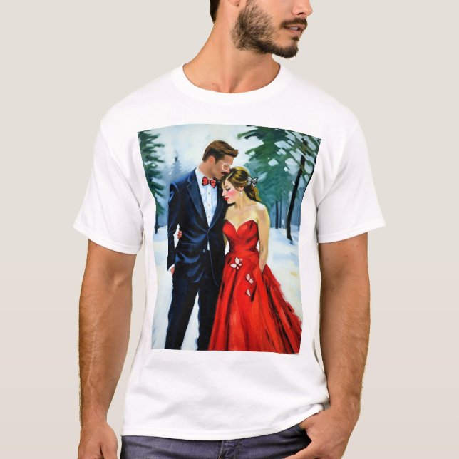 Winterliche Umarmung T-Shirt (Vorderseite)