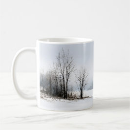 Winterliche Waldschneeszene Wasserfarbe Kaffeetasse