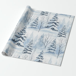 Winterliche Waldserenität – Schnee bedeckte Waldla Geschenkpapier