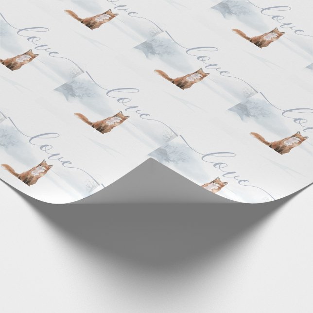 Winterliche Waldszene Fuchs Geschenkpapier (Ecke)