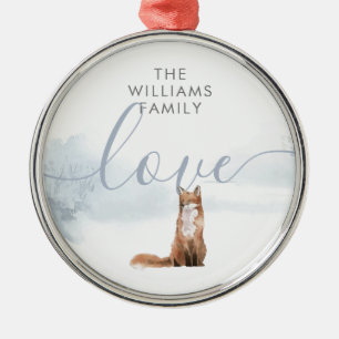 Winterliche Waldszene Fuchs Ornament Aus Metall