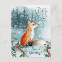 Winterliche Waldszene, Fuchs Weihnachten