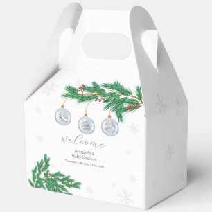 Winterliche Wäscheleine Ornamente Baby Shower Will Geschenkschachtel