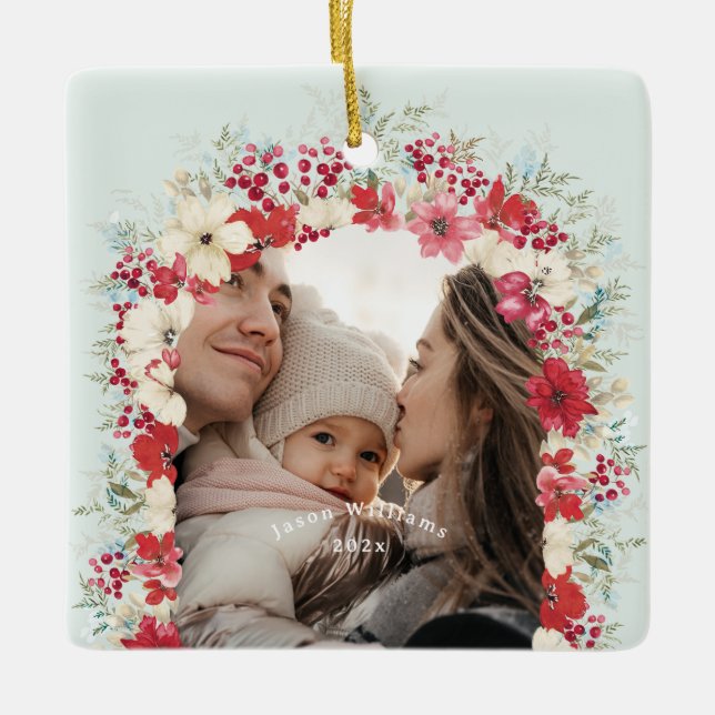 winterliche Weihnachtsfeiertage 2 Foto 1 Weihnacht Keramikornament (Vorderseite)