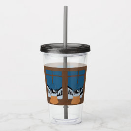 Winterlicher Acrylglas-Schneeball Acryltrinkbecher