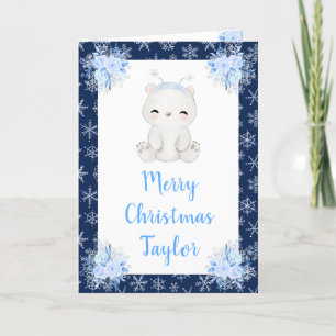 Winterlicher Arktischer Eisbär Frohe Weihnachten