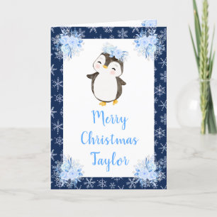 Winterlicher Arktischer Pinguin Frohe Weihnachten