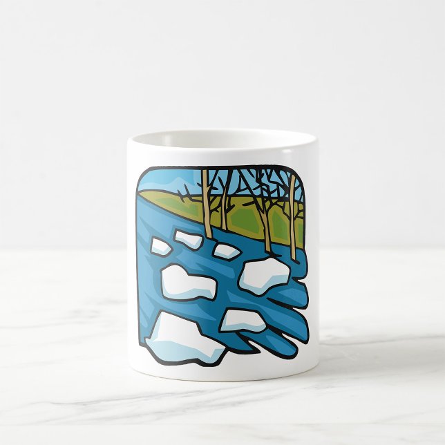 Winterlicher Fluss mit Eisschollen Kaffeetasse (Von Creator hochgeladen)
