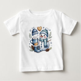 Winterlicher gemütlicher Schneemann Baby T-shirt