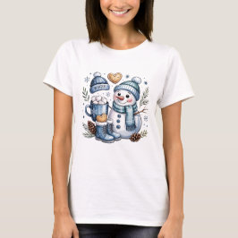 Winterlicher gemütlicher Schneemann T-Shirt
