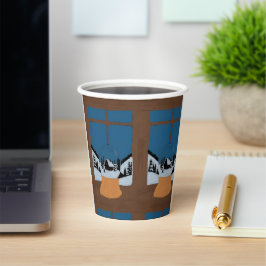 Winterlicher Papiertasse Schneekugel Pappbecher