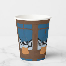 Winterlicher Papiertasse Schneekugel Pappbecher