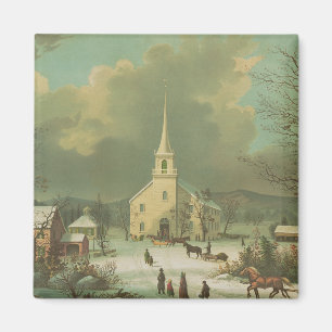 Winterlicher Sonntag in alten Zeiten Magnet