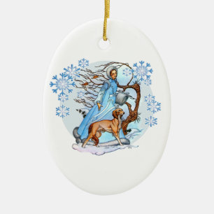 Winterlicher Spaziergang Keramik Ornament