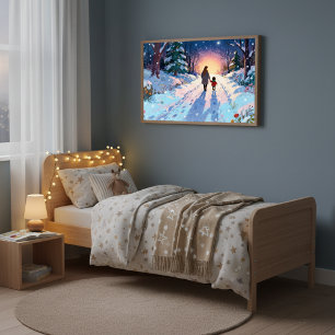 Winterlicher Waldspaziergang Gemütlich Eltern & Ki Poster