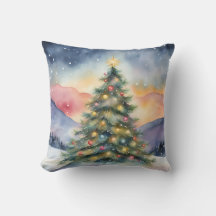 Winterlicher Weihnachtsbaum Schnee Sonnenuntergang