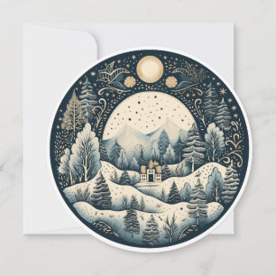 Winterlicher Zauberbann Feiertagskarte