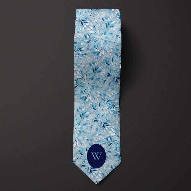 Winterliches Blumenmonogramm Krawatte (Von Creator hochgeladen)