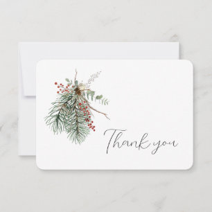 Winterliches botanisches Bouquet Dankeskarte