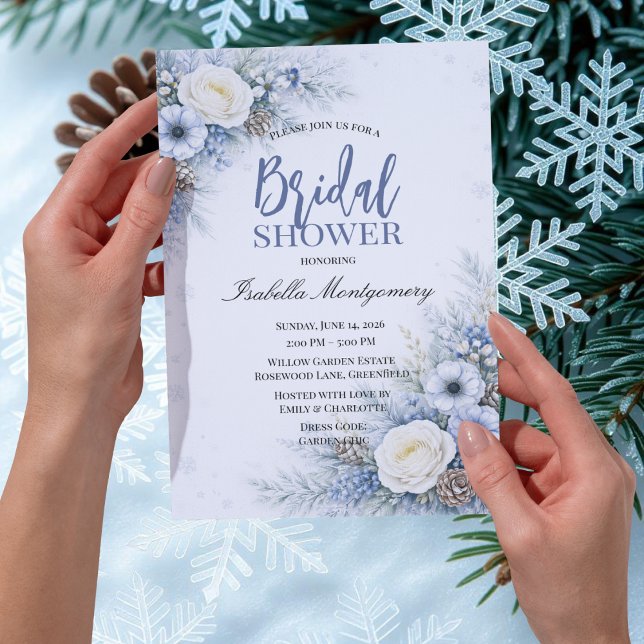Winterliches Brautdusche-Thema Einladung (Winter Theme Bridal Shower Invitations)
