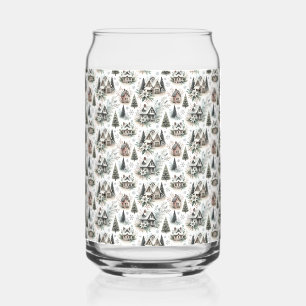 Winterliches Cottage-Schneefallmuster Dosenglas