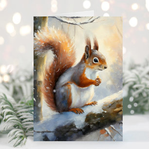 Winterliches Eichhörnchen in moderner Kunst Karte