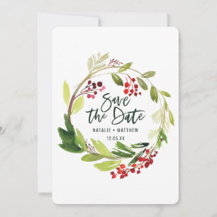 Winterliches Laub-Save-the-Date-Karte Save The Date
