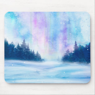 Winterliches Nordlicht Mousepad