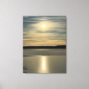 Winterliches Sonnenlicht in Estland Leinwanddruck