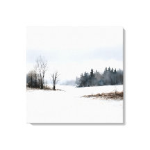 Winterliches Wasserfarbenbild auf Leinwand mit neb
