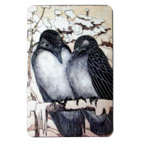 WINTERLIEBE VÖGEL IM SCHNEE Schwarz-Weiß Zeichnend