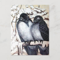 WINTERLIEBE VÖGEL IM SNOW VALENTINE TAG
