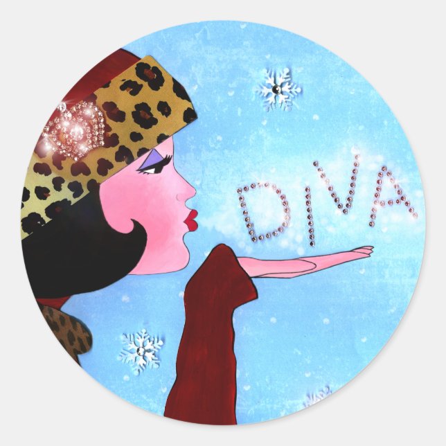 "Wintermagie" Runder Aufkleber (Vorderseite)