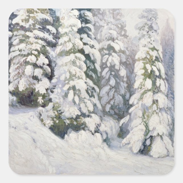 Wintermärchen 1913 quadratischer aufkleber (Vorderseite)