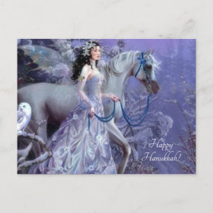 Wintermärchen mit Pferd Feiertagspostkarte