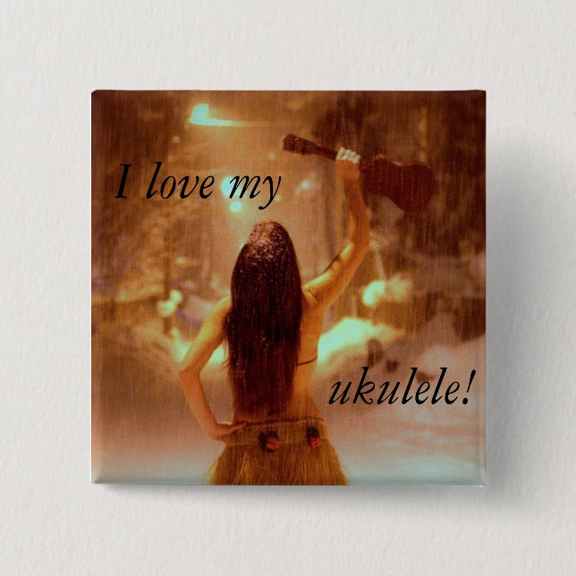 Wintermärchenland, meine i-Liebe, Ukulele! Button (Vorderseite)