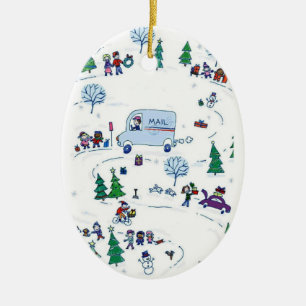 Wintermärchenland-Weihnachtsverzierung Keramik Ornament
