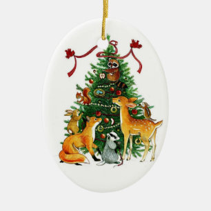 Wintermärchenland-Weihnachtsverzierung Keramikornament
