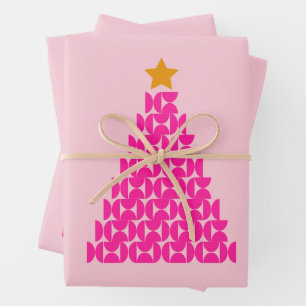 Wintermarkt 09 Preppy Pink Weihnachtsbaum Geschenkpapier Set