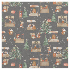 Wintermarkt-Straßenfest mit tierischen Freunden  Stoff