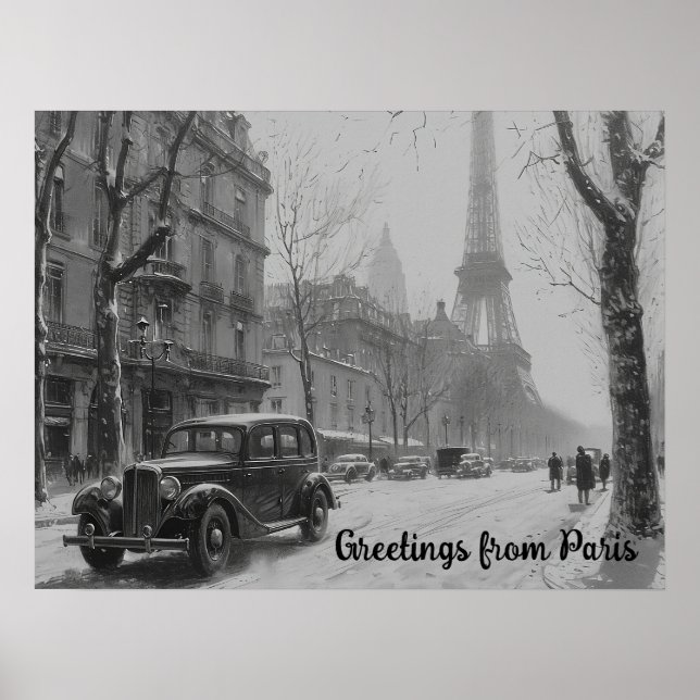 Wintermärsche in Paris Poster (Vorne)