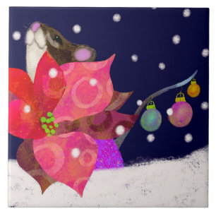 Wintermäuse Keramik Küche Tile Fliese