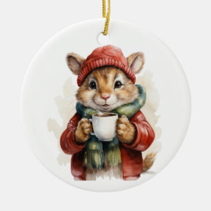 Wintermäuse-Ornament Keramik Ornament