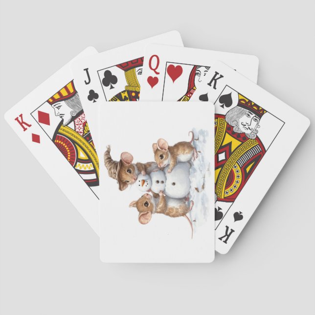 Wintermäuse Spielkarten (Rückseite)