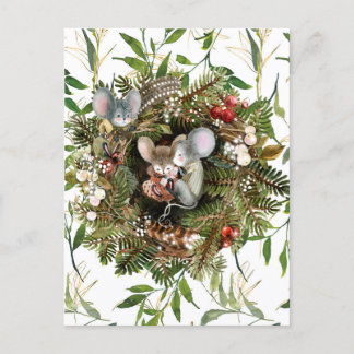 Wintermäuse Weihnachtsfeiertag Postkarte
