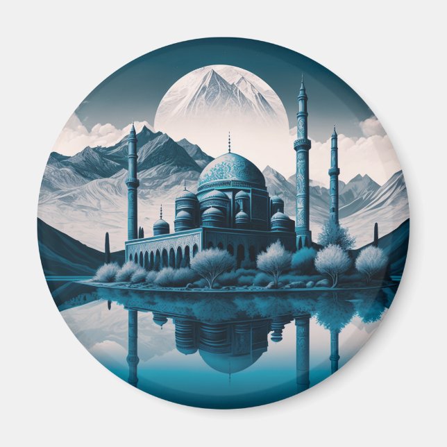 Wintermoschee Masjid Kühlschrankmagnet Magnet (Vorne)