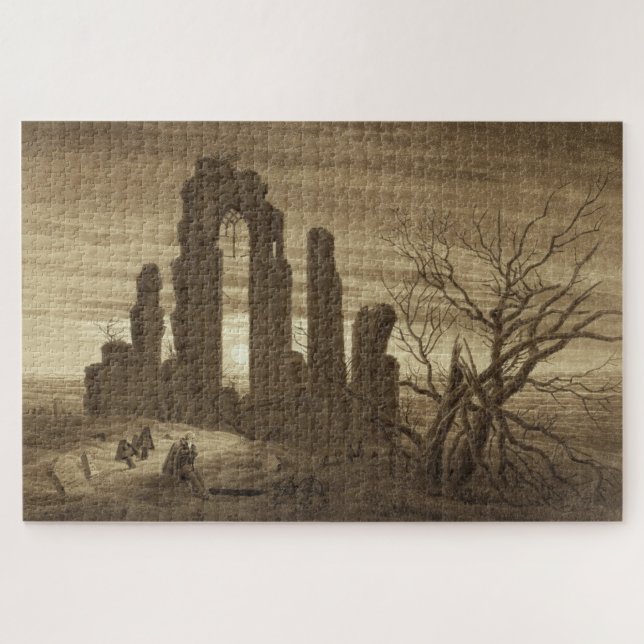 Winternacht: Alter und Tod - Friedrich Puzzle (Horizontal)