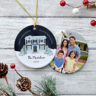 Winternacht Erste Weihnachten in unserer neuen Zuh Keramik Ornament