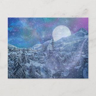 Winternacht Feiertagspostkarte