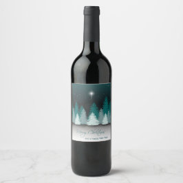 Winternacht mit Stern von Bethlehem Weinetikett